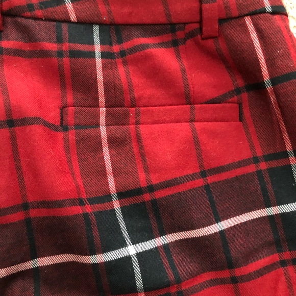 Lauren Ralph Lauren Woman Wool Blend Plaid Straight Leg Pants size2 Red/Black - Picture 6 of 9